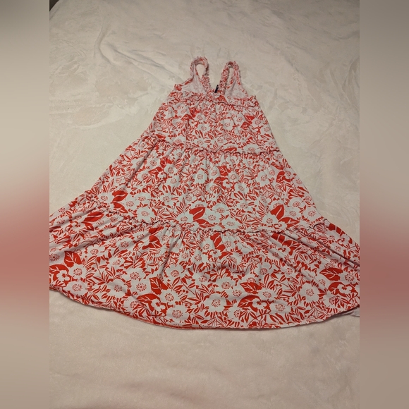 - Chaps summer Sun Dress. Size 8-10. Orange and white floral print. Razor … - Picture 4 of 8